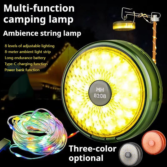 Warstar camping light, 10 meter colorful light string, 18650 large capacity battery, waterproof light strip, suitable for outdoo