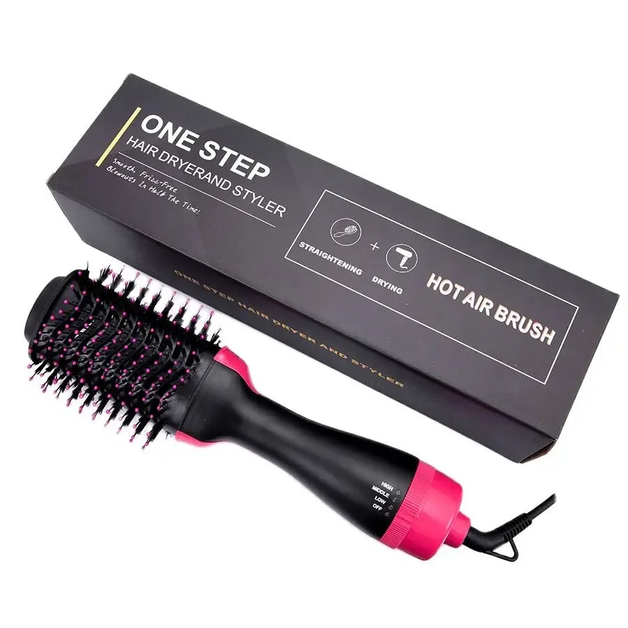 Women Hair Dryer Brush Hair Dryer Straightener Curler Massager 4 In 1 Rapid Warming One Step Volumizer Hot-Air Hair Brushes