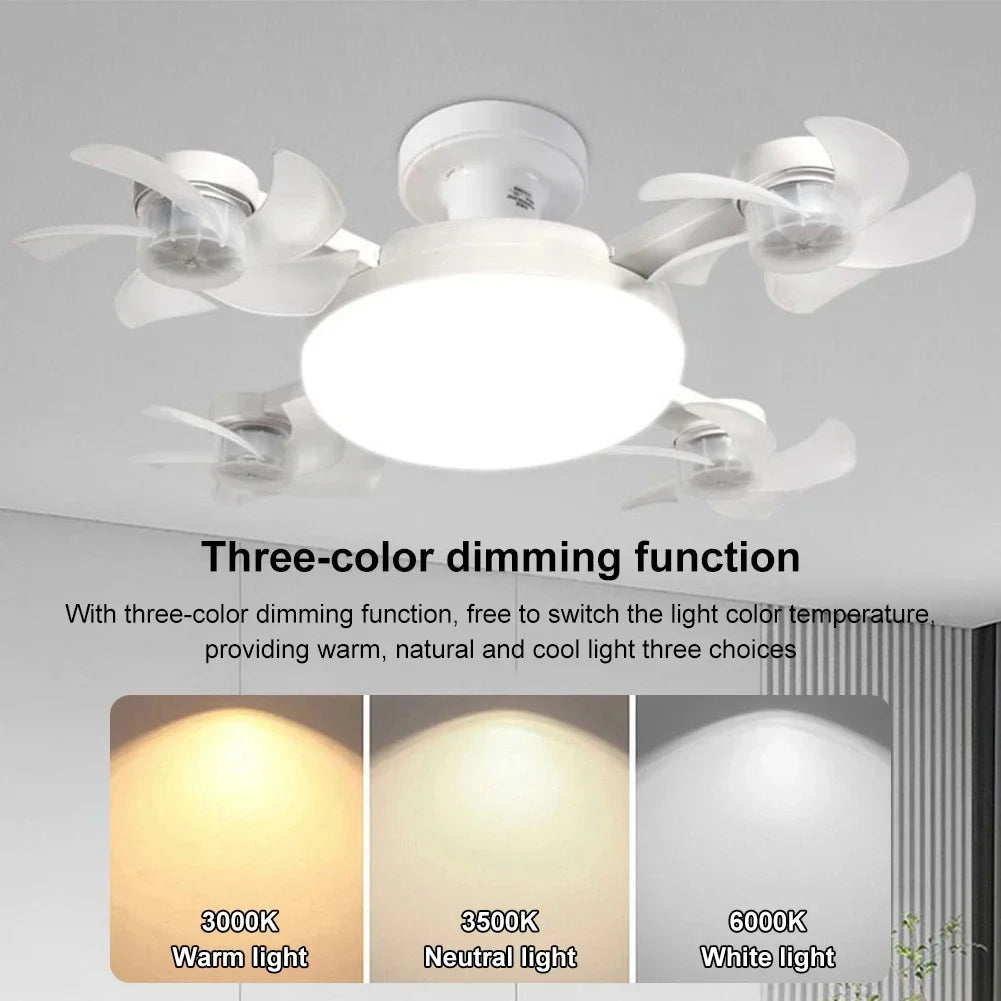 Ceiling Light With Fan 2 in 1 Remote Control Drone Silent Home Electric Fan Modern Dining Bedroom Study E27 Ceiling Pendant Lamp