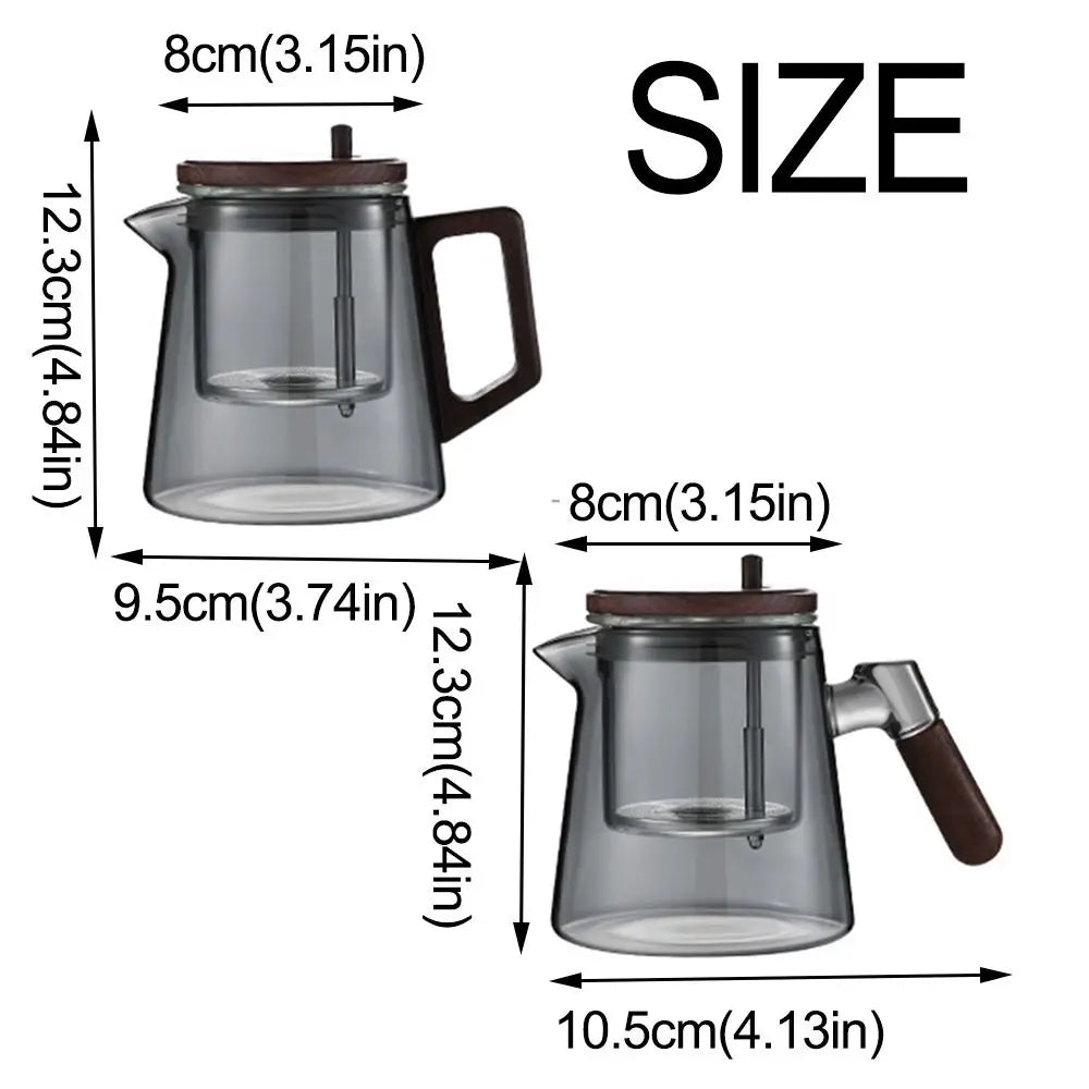 Creative Tea separation Glass Teapot 650ML Heat Resistant Lazy Kungfu Drip Teapot Transparent Press Control