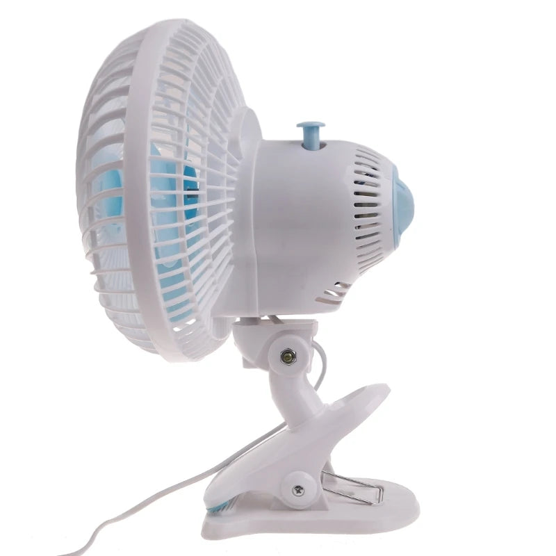 Clip-On Fan with Adjustable 2 Wind Speed 9inch Portable Fan Universal Fan 30W Clip On Campers Fan Desk Cooling Fan