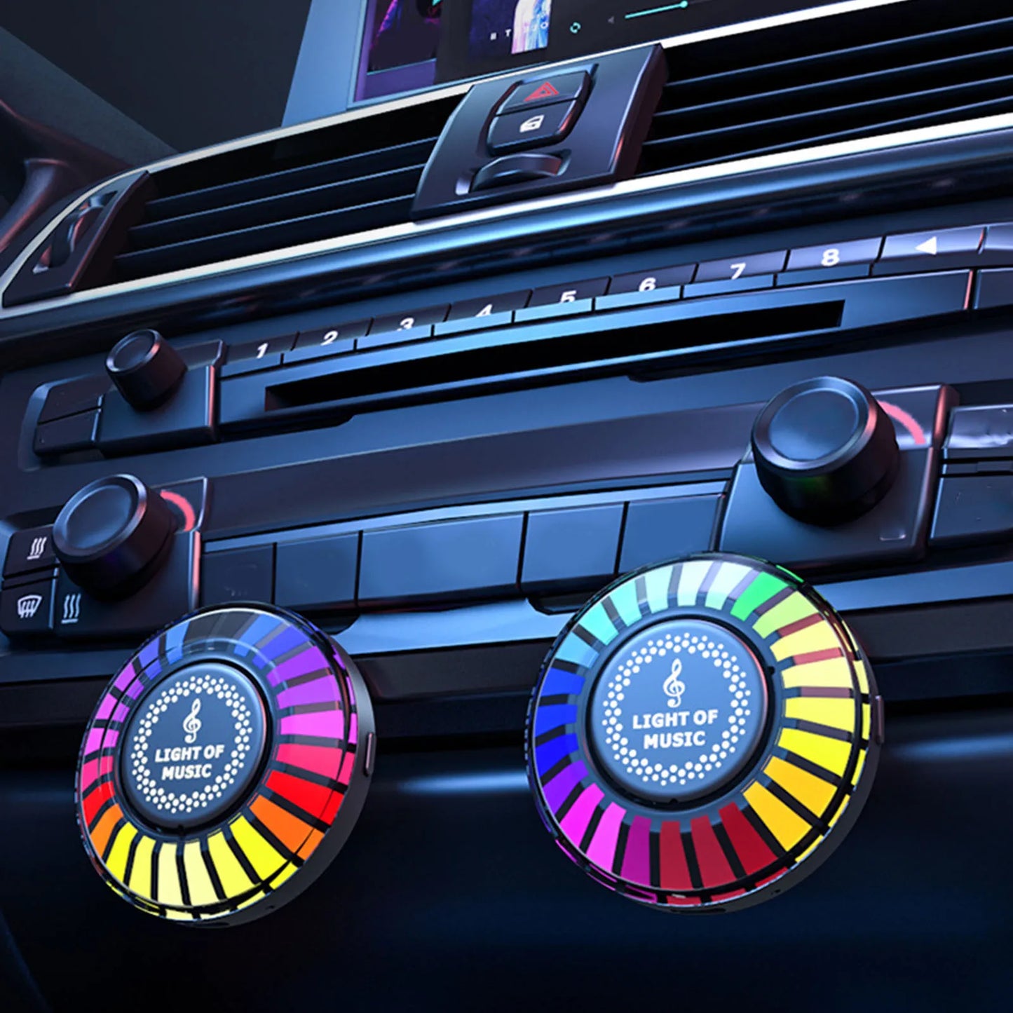 RGB Colorful Magnetic Sound Control Rhythm Light Car Voice Activated Rhythm Light Car Pickup Lamp F5 RGB Sound Control LED Light
