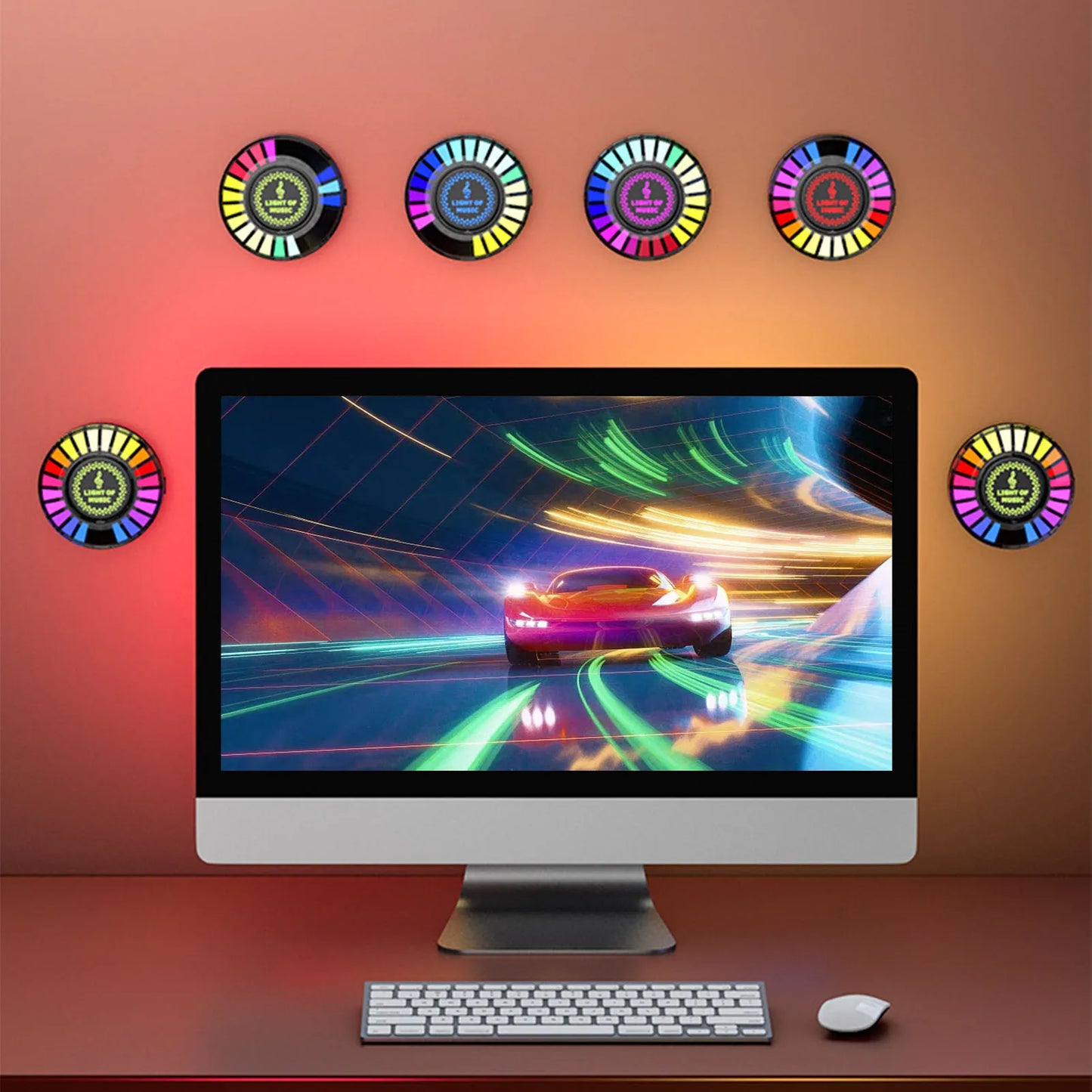 RGB Colorful Magnetic Sound Control Rhythm Light Car Voice Activated Rhythm Light Car Pickup Lamp F5 RGB Sound Control LED Light