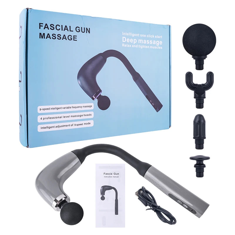 LESEN Handle Fascia Gun Relax Muscles Long Battery Life Smart Chip Quiet 9 Speed/9 Mode Operation 4 Professional Massage Head