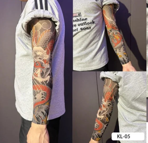 1PC Ultra thin seamle Tattoo  Sleeves Arm For Men Women Cool Travel Cycling Elastic Scratch Resistant Sunscreen Arm
