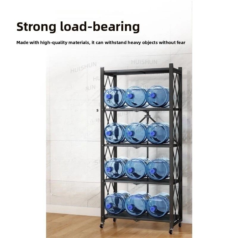 No installation required, foldable kitchen storage rack, household goods multi-layer microwave oven storage rack