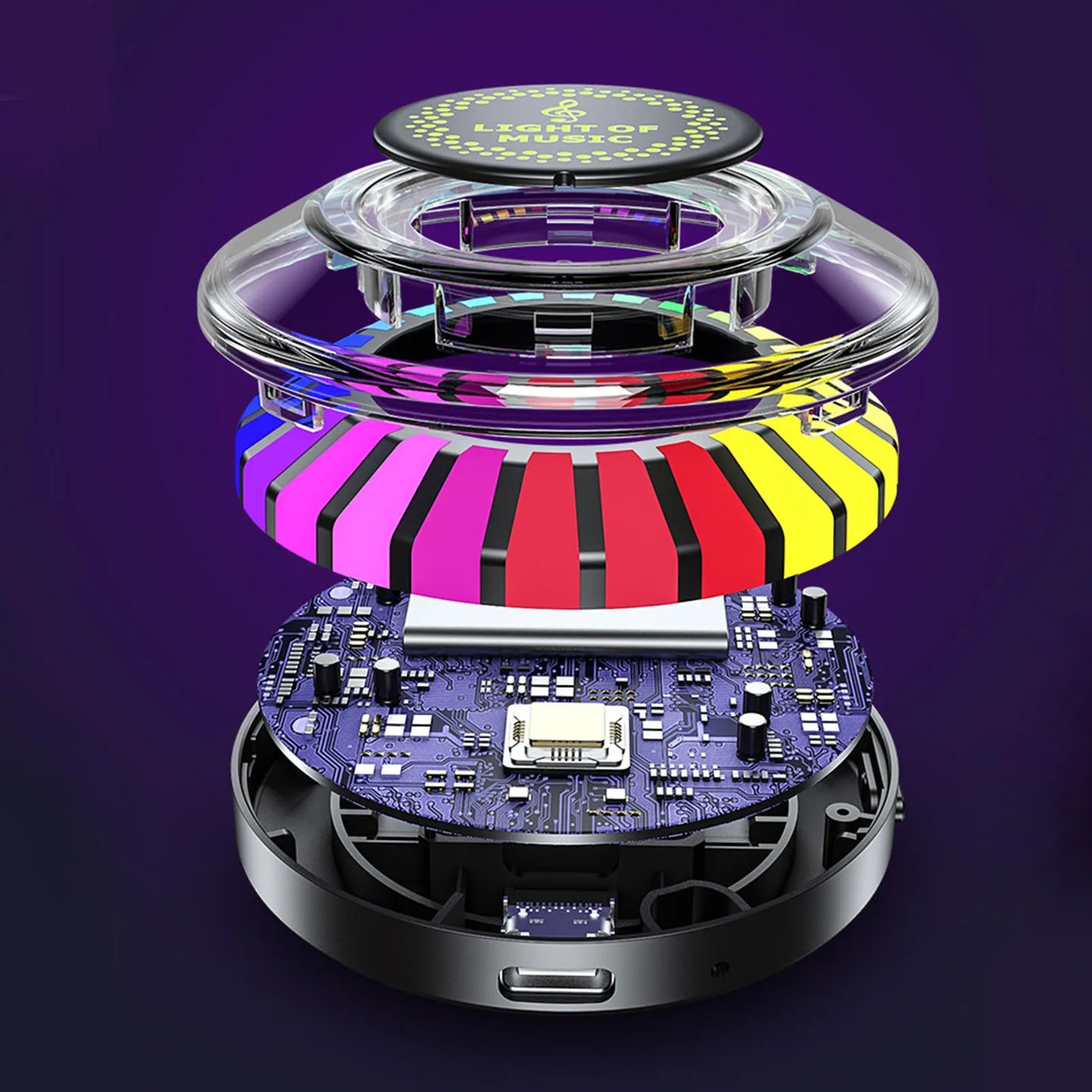 RGB Colorful Magnetic Sound Control Rhythm Light Car Voice Activated Rhythm Light Car Pickup Lamp F5 RGB Sound Control LED Light