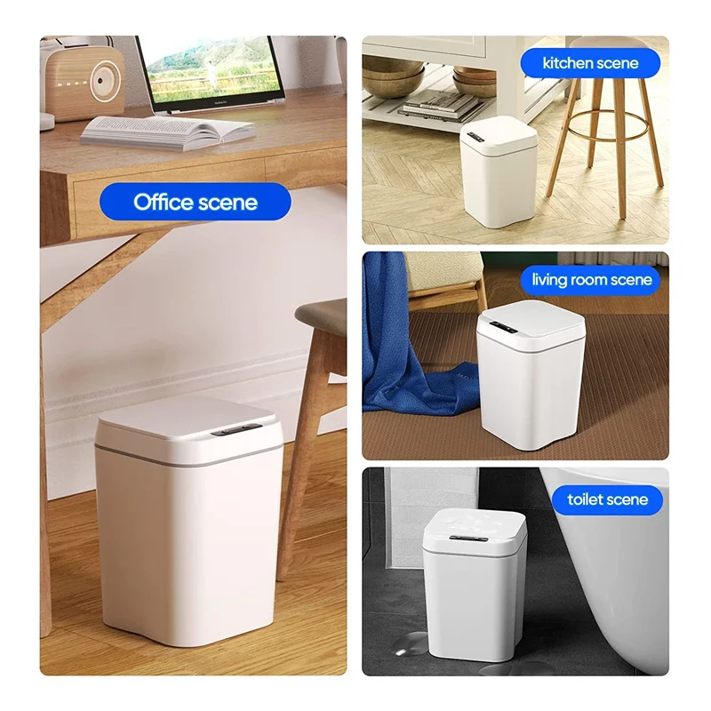 Smart Touchless Motion Sensor Trash Can Gallons Bathroom Trash Can With Lid Automatic Trash Can For Kitchen