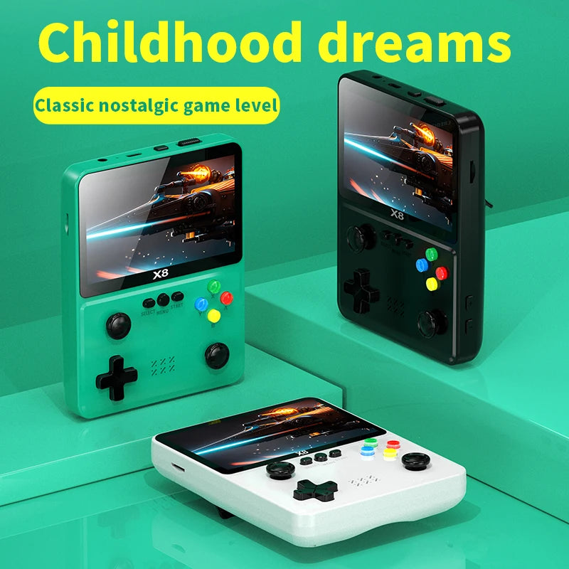 X8 Retro Handheld Game Console 4 Inch IPS Screen 10 Emulator Dual Operated Video Game Player Home Game Console PSP2000+ Gaming