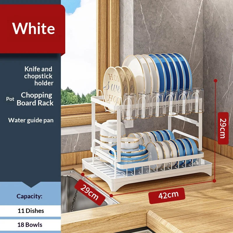 Kitchen Multifunctional Drain Bowl Rack Dish Shelf Kitchen Countertop Drying Rack Small Storage Dish Rack