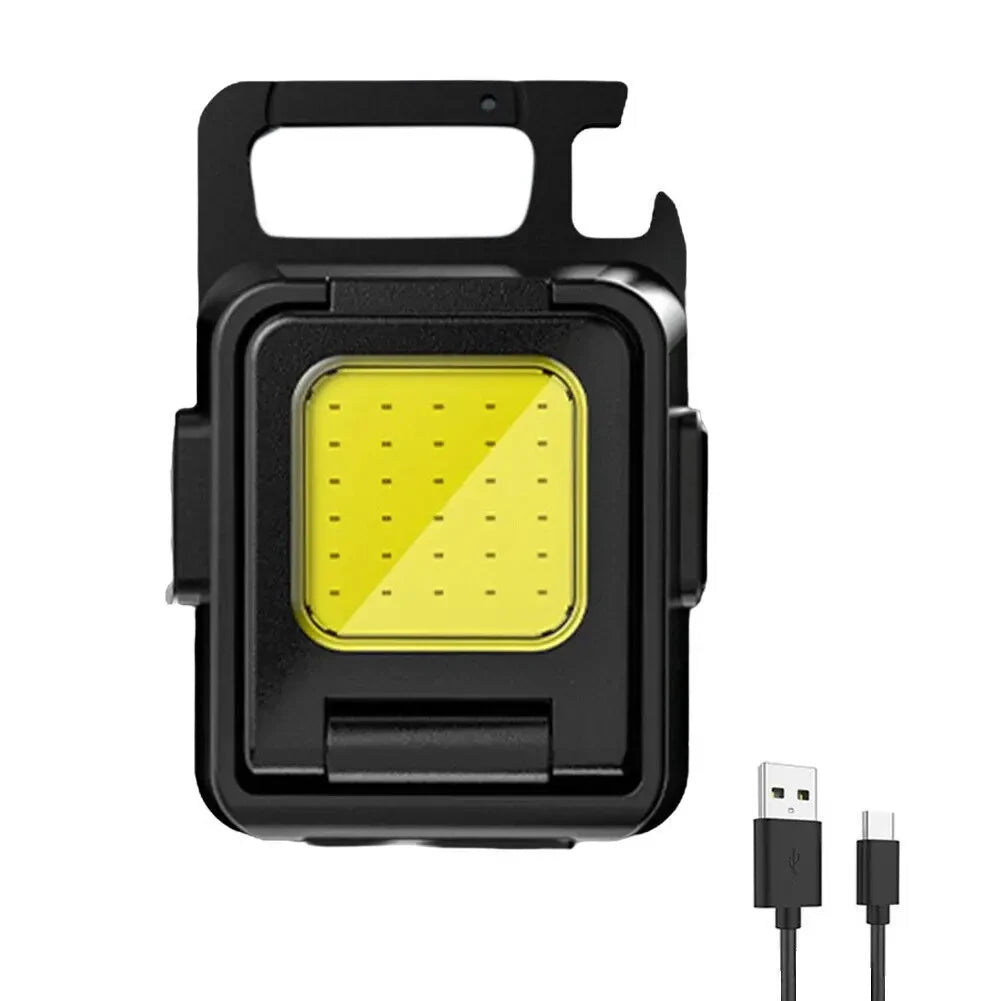 Mini LED COB 800mah Multifunctional Keychain Light Rechargeable Strong Magnetic Work Lamp Outdoor Keychain Portable Lamp