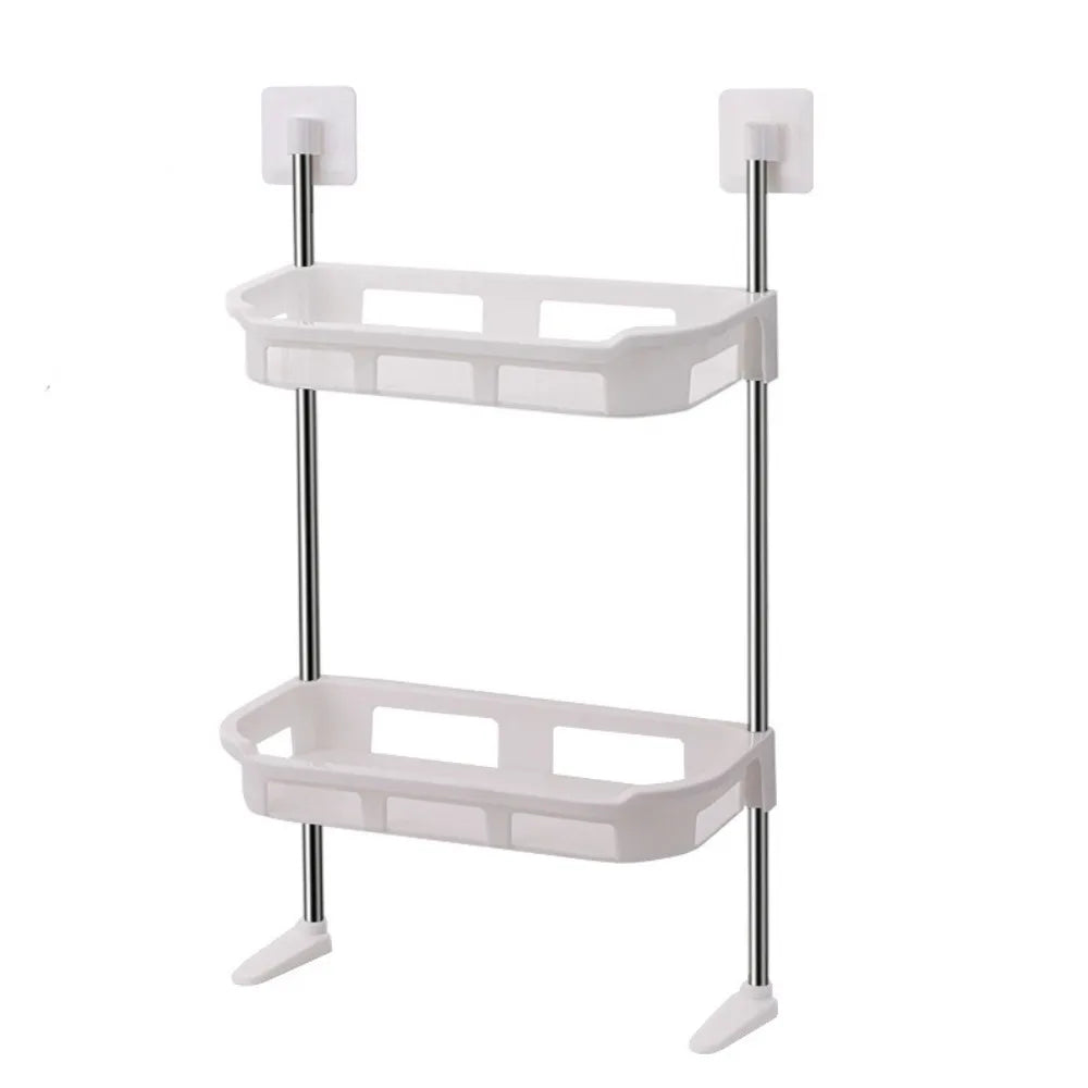 2/3 Layer Over The Toilet Rack Plastic Space Saving Vertical Toilet Stand Punch- free Bathroom Supplies Bathroom Storage Rack