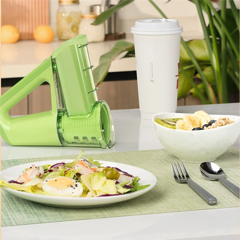 Electric Cheese Grater Portable Salad Maker With 4 Different Shapes Of Blades 40W Electric Rotary Slicer Shredder
