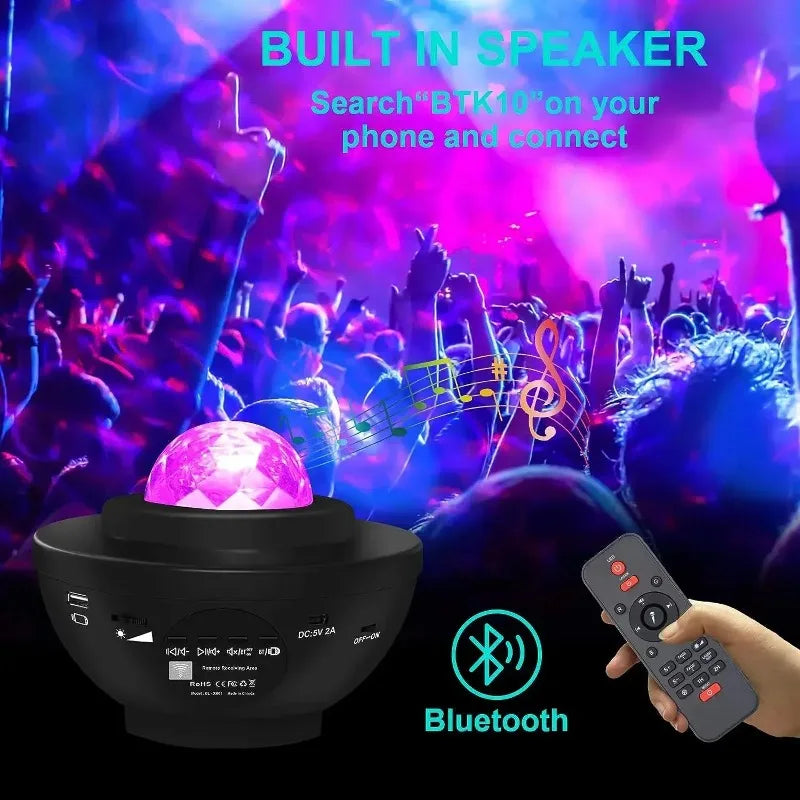 Colorful Starry Projector Galaxy Night Light Child Bluetooth USB Music Player Star NightLight Romantic Projector Night Lamp Gift