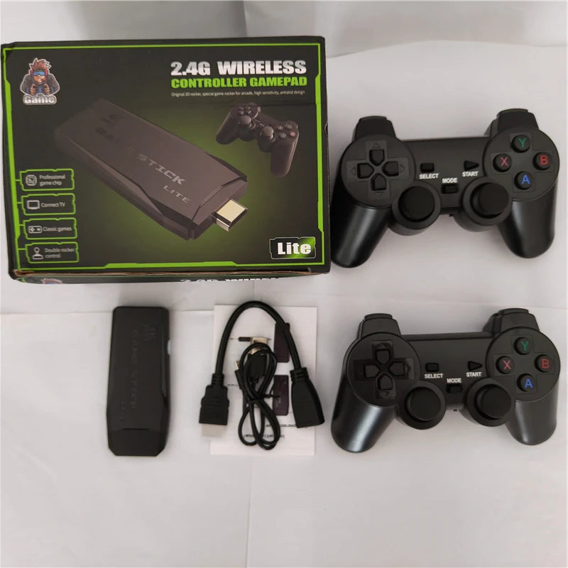 M8 TV Stick Video Game Console 2.4G Double Wireless Controller 4K 20000 Games 32GB Retro Games for Children Christmas Gift