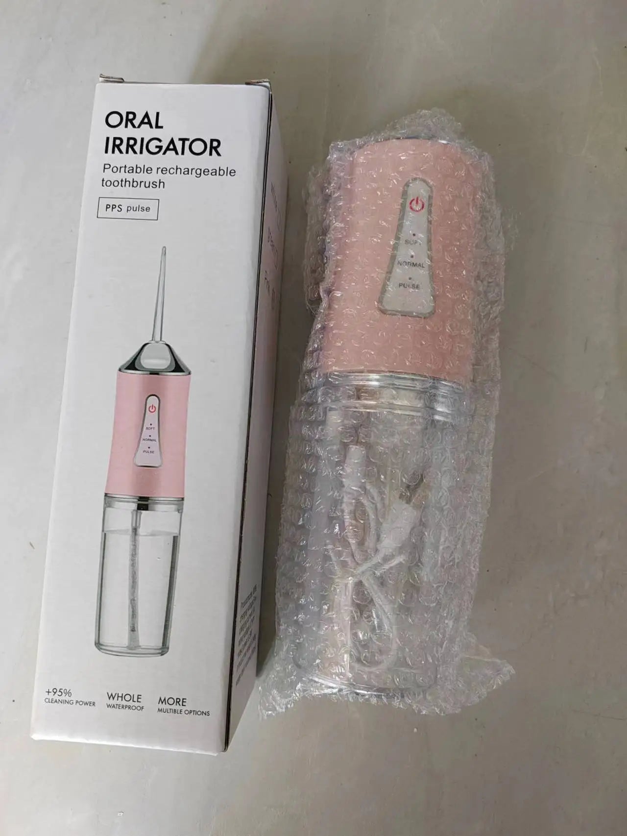 Oral Irrigator kit Portable Dental Water Flosser USB Rechargeable Water Jet Floss Tooth Pick 4 Tip 220ml 3 Modes IPX7 1400rpm