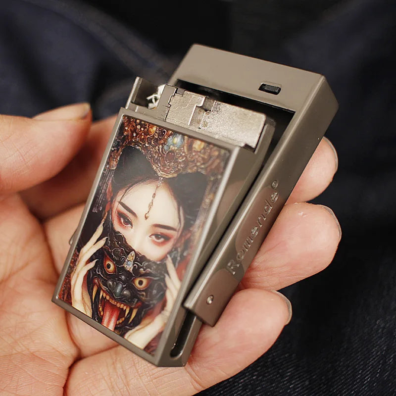 Personalized intelligent voice controlled kerosine lighter, new metal body, USB charging and cigarette lighting tool, men's gift