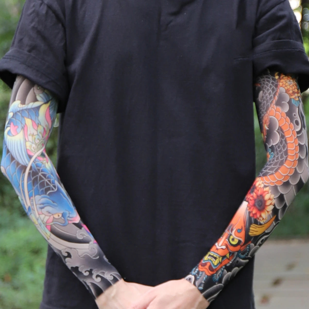 1PC Ultra thin seamle Tattoo  Sleeves Arm For Men Women Cool Travel Cycling Elastic Scratch Resistant Sunscreen Arm