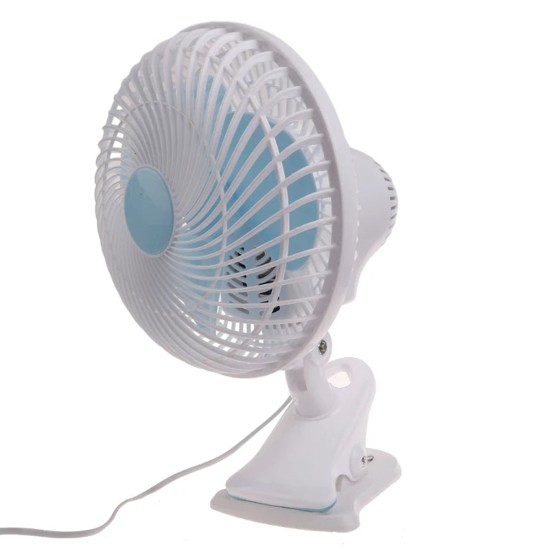 Clip-On Fan with Adjustable 2 Wind Speed 9inch Portable Fan Universal Fan 30W Clip On Campers Fan Desk Cooling Fan