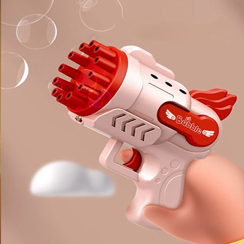 12-Holes Automatic Gatling Bubble Guns For Kids Electric Bubble Machine For Outdoor Summer Children Toys Boys Girls Birthday Gif