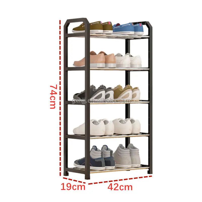 Customized Metal Shoe Rack Cabinet Storage Modern Design Metal 5 Layers Shoe Rack Organizer Shelf Home Furniture Manufacturer