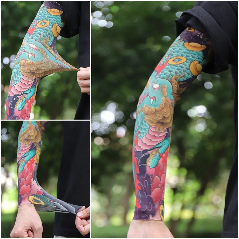 1PC Ultra thin seamle Tattoo  Sleeves Arm For Men Women Cool Travel Cycling Elastic Scratch Resistant Sunscreen Arm