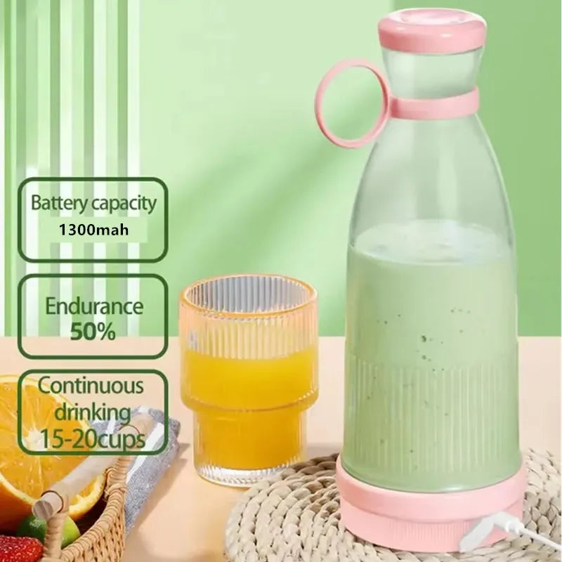 Mini Electric Juicer Cup 6 Blades Blender Milkshake Machine USB Portable Fruit Milk Mixing Tool Fresh Juice Blender