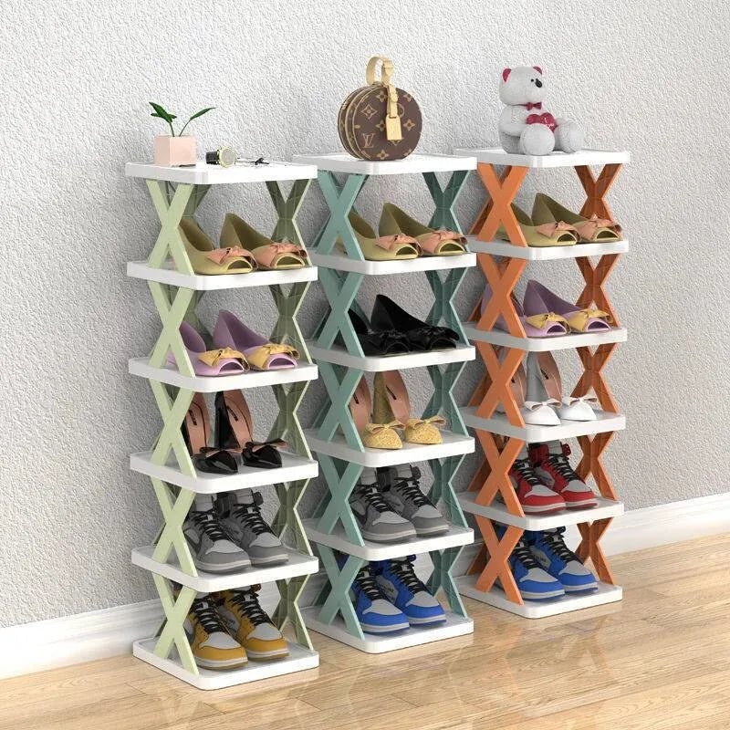 1Set Plastic Folding DIY Splicing Shoe Rack Home Simple Door Multifunctional Shoe Cabinet Multi layer Storage Rack for Shoes