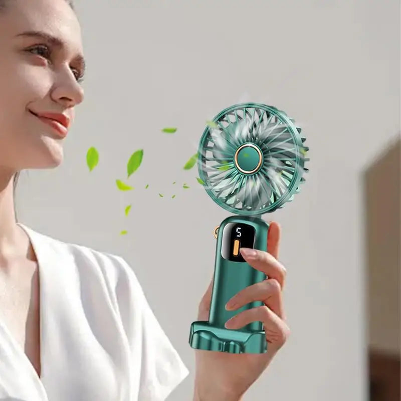 Personal Hand Fan LCD Display Pocket Portable Personal Fan 10000mAh Rechargeable Powerful Quiet Air Circulation For Women Men