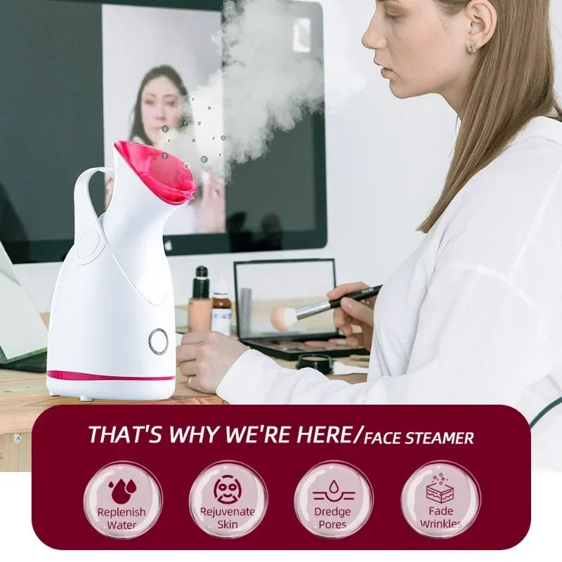 Nano Steam Face Steamer, Hot Compress, Heating Sprayer, Skin Moisturizing, Humidifier, Pore Deep Cleaning, Hydration Nebulizer