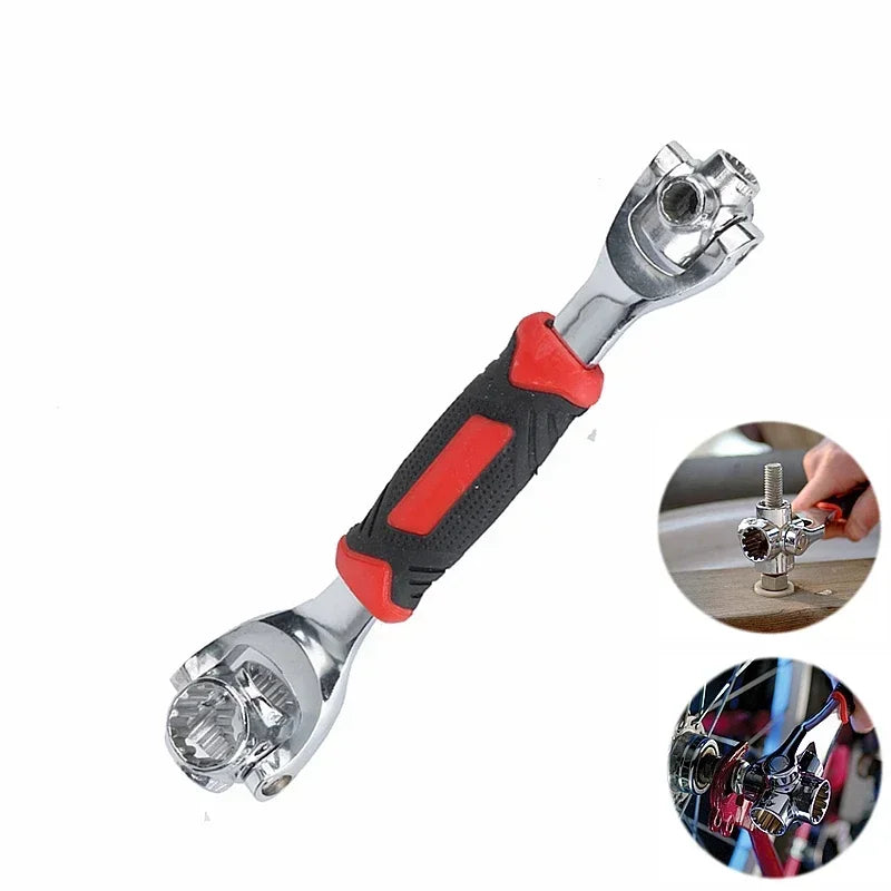48 in 1 Universal Socket Wrench 360 Degree Rotating Tiger Wrench Spline Torx 6-Point Steel Hand Tool for Car Furniture Repair