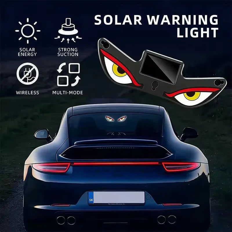 Solar Powered Car Neon Light Wireless Cool DEMON EYE Led Ambient Light Suction Cup USB Rechargeable Atmosphere Breathing Lamp