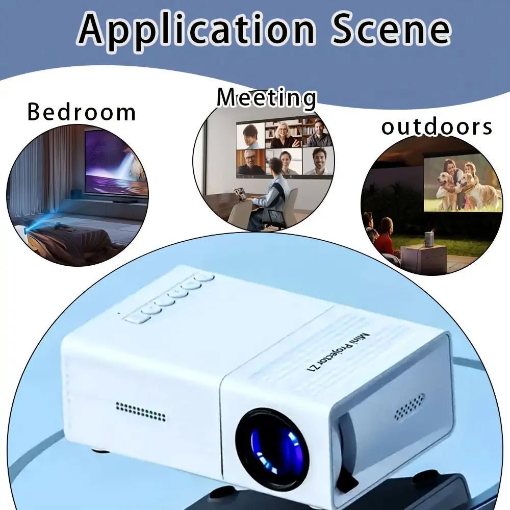 1080P Resolution Mini Projector Built-in Speaker Remote Control Home Theater Projector Halloween Gifts LCD Technology