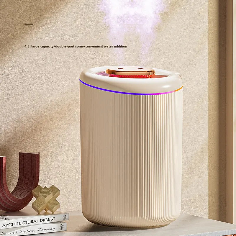 4.5LCapacity USB Humidifier with Dual Spray and Night Light for Home Office Air Purification