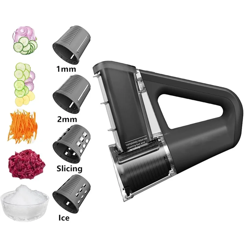 Electric Cheese Grater Portable Salad Maker With 4 Different Shapes Of Blades 40W Electric Rotary Slicer Shredder