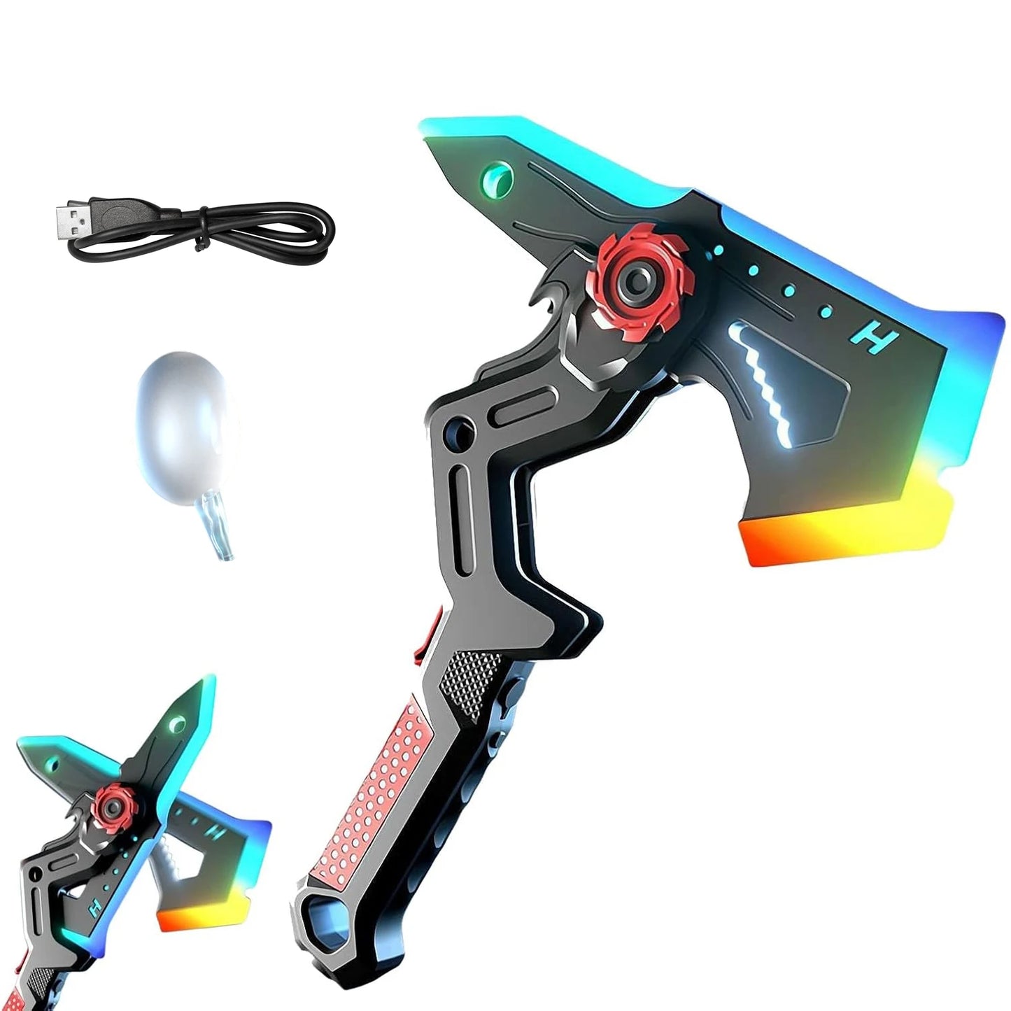 2-in-1 Deformable Mechanical Sword Axe Transformable Light Up Axe Sword Toy for Halloween Costume Holiday Party Accessories