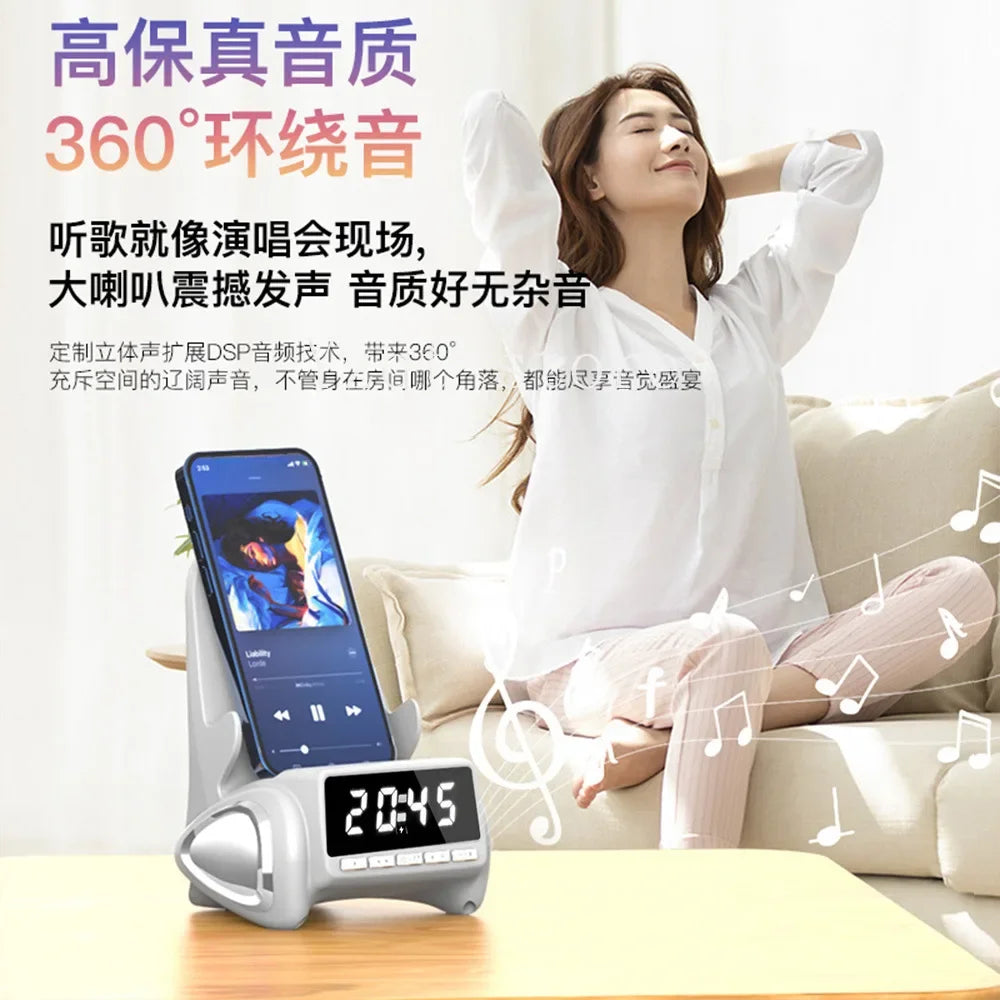 New smart sensor wireless bluetooth bracket speaker 018 lazy chair timing alarm clock carry multi-function