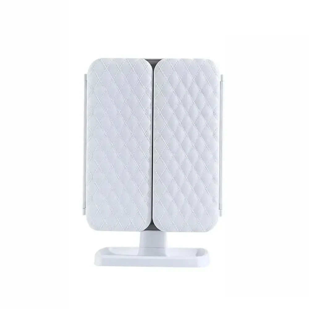 3X/2X/1X Magnifications Cosmetic Mirror Touch Sensor Switch 3 Panels Makeup Table Mirror Folding Wide Angle Smart Mirror Desktop