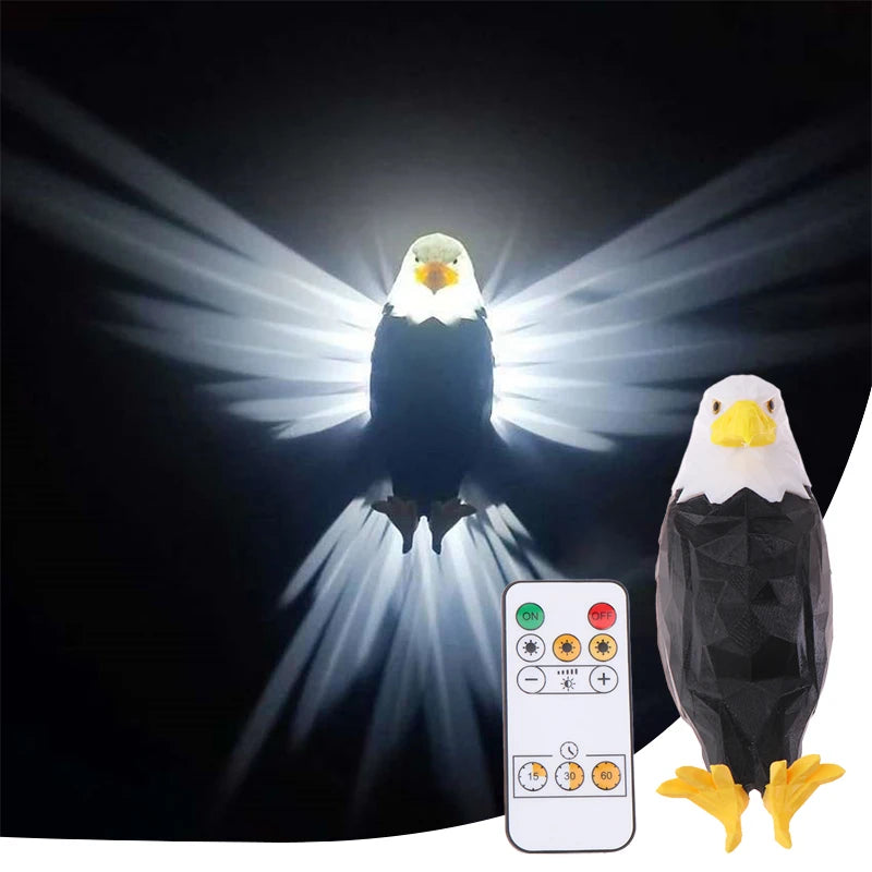 Remote Control Charging Eagle Light 3D Wall Lamp Eagle Shape Projector Modern Creative Atmosphere Lamp Light 3D Print Animal