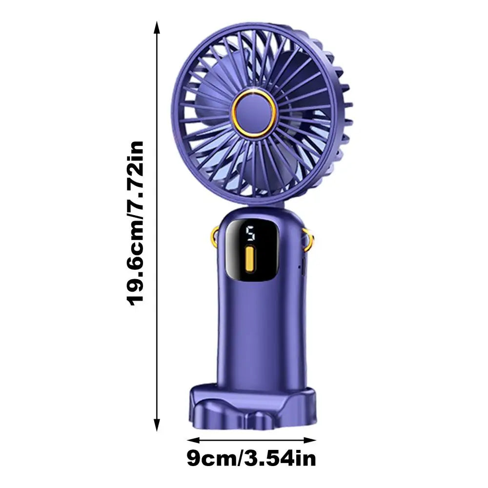 Personal Hand Fan LCD Display Pocket Portable Personal Fan 10000mAh Rechargeable Powerful Quiet Air Circulation For Women Men