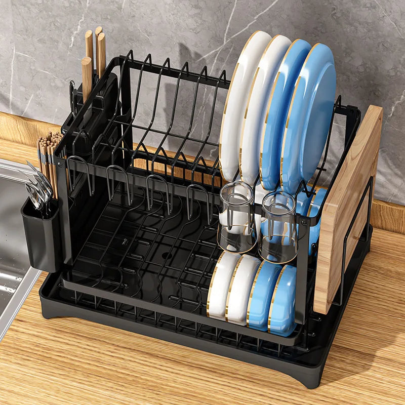 Kitchen Multifunctional Drain Bowl Rack Dish Shelf Kitchen Countertop Drying Rack Small Storage Dish Rack