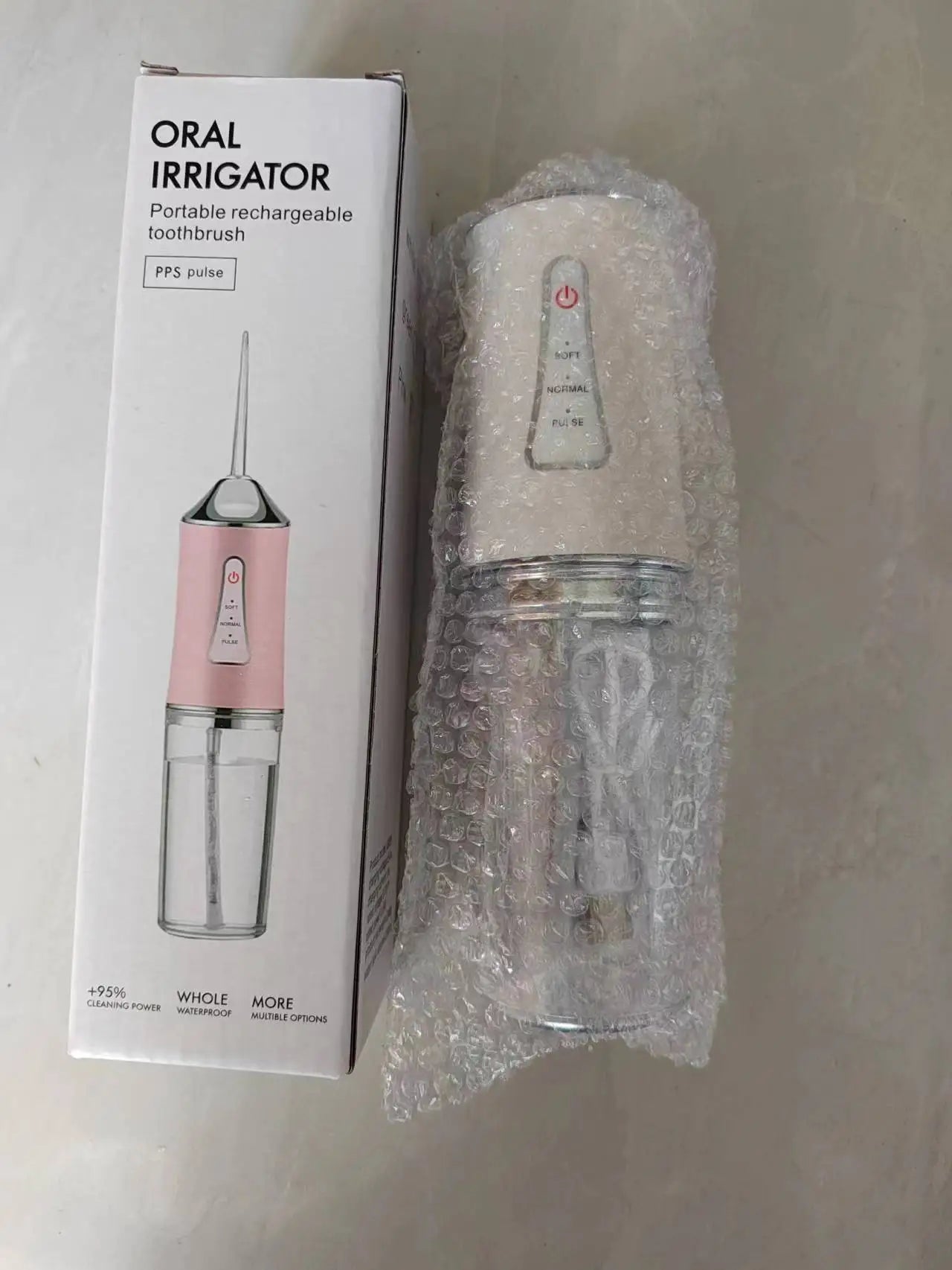 Oral Irrigator kit Portable Dental Water Flosser USB Rechargeable Water Jet Floss Tooth Pick 4 Tip 220ml 3 Modes IPX7 1400rpm