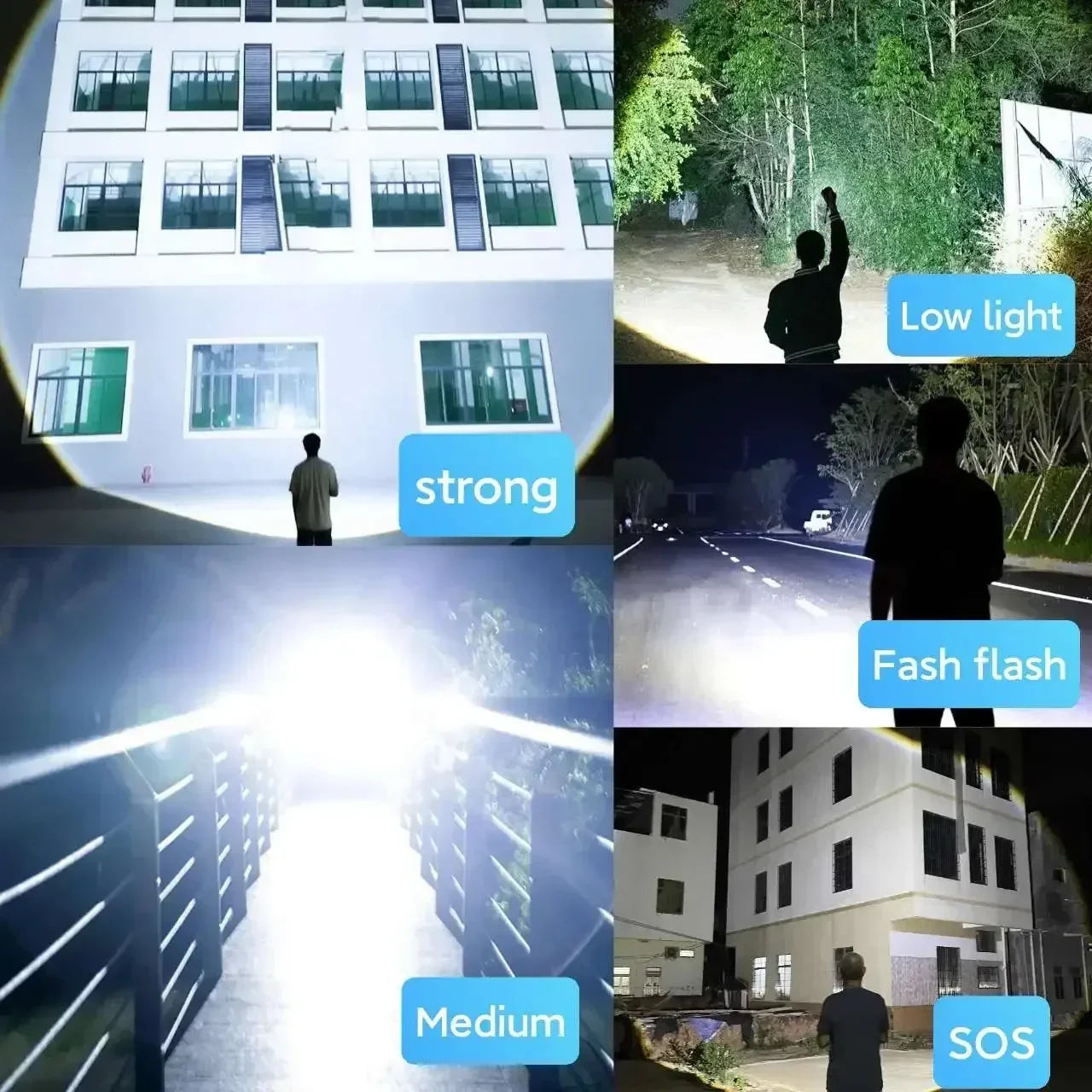 5000Lumen P90 LED Zoom Powerful Flashlight USB Rechargeable High Power Outdoor Patrol Camping Hunting Hiking Strong light Torch