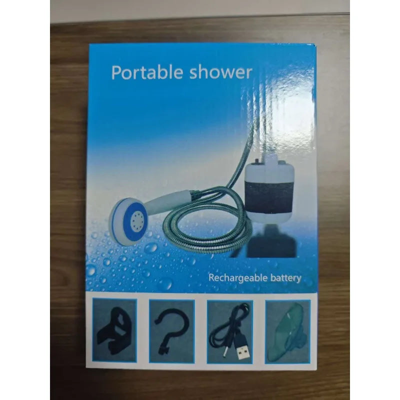 Portable Electric Shower Pump USB Rechargeable Camping Shower Handheld Showerhead Water Pump Kit for Van Life Outdoor Travel