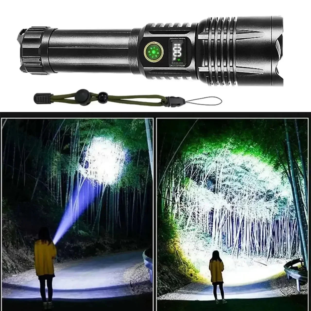 5000Lumen P90 LED Zoom Powerful Flashlight USB Rechargeable High Power Outdoor Patrol Camping Hunting Hiking Strong light Torch