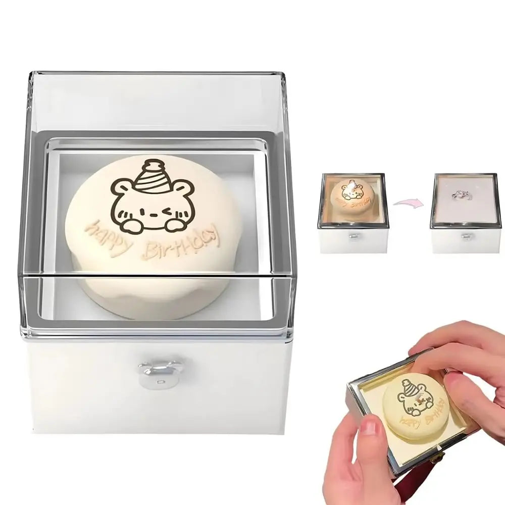 Automatic Flip Bear Flip Ring Boxs Light Candles Spinning Design Mini Cake Surprise Rotating Box Surprise Mechanism