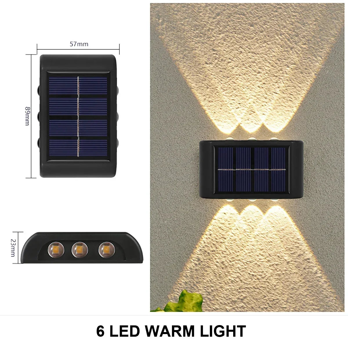Solar Wall Lights Fence Lights Up and Down Fence LED Outdoor Waterproof Lamps Dusk to Dawn LED Lighting Wall Sconces