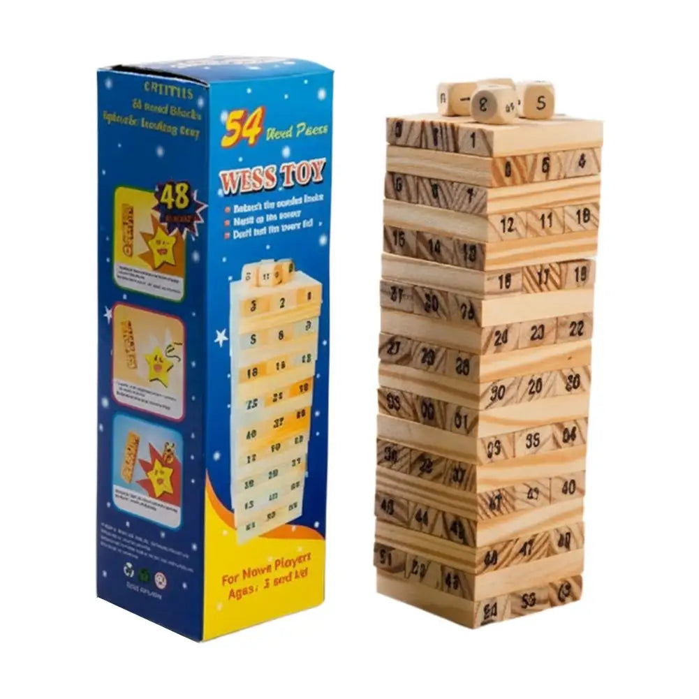 Wooden Pagoda Stacking Game - Parent-Child Bottom Cutting Fun Toy for Desktop High Layers Challenge Adult Interactive Play