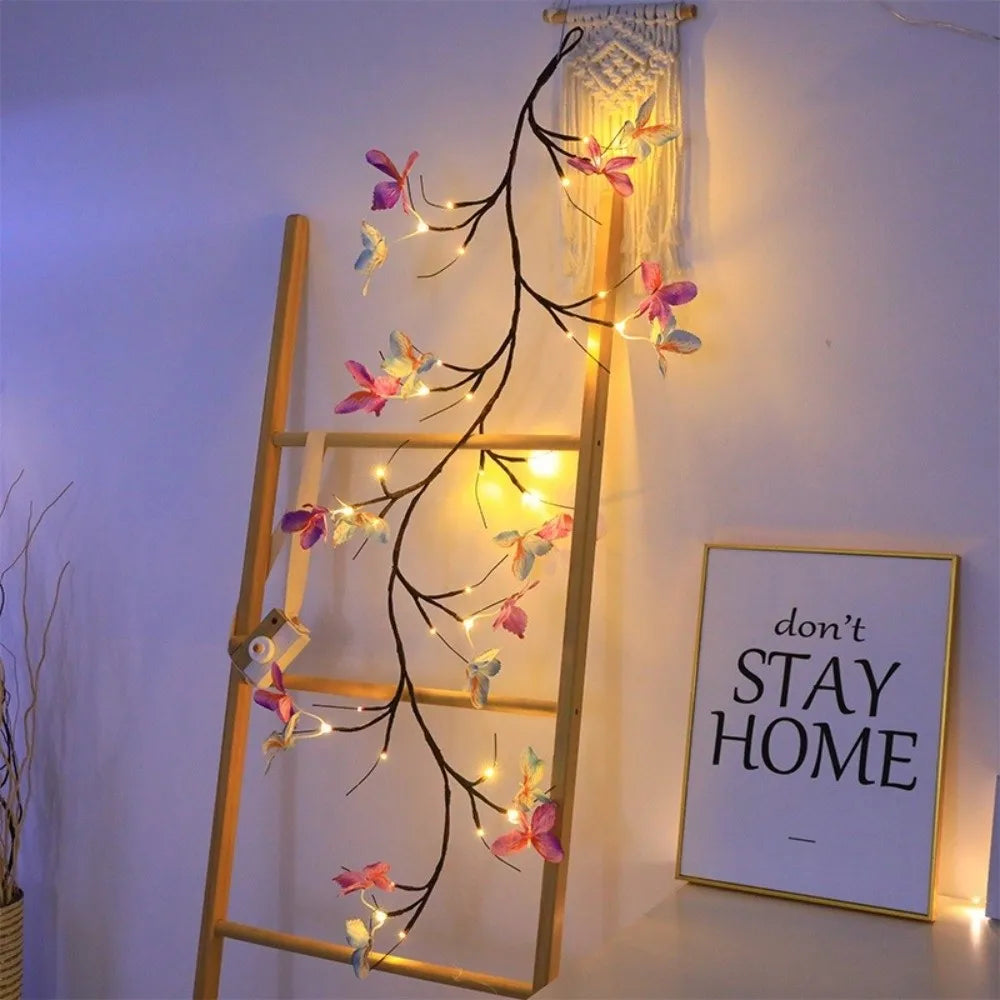 30 LED Willow Vine Light 8 Lighting Modes USB Powered Butterfly Tree Light Party Holiday Decoration Waterproof Tree Branch Light