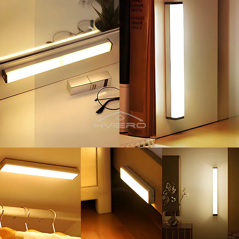 Usb Rechargeable Motion Sensor Night Lights For Room Decoration Home Closet Kitchen Cabinet Aisle Lighting Touch Sensing Lamps